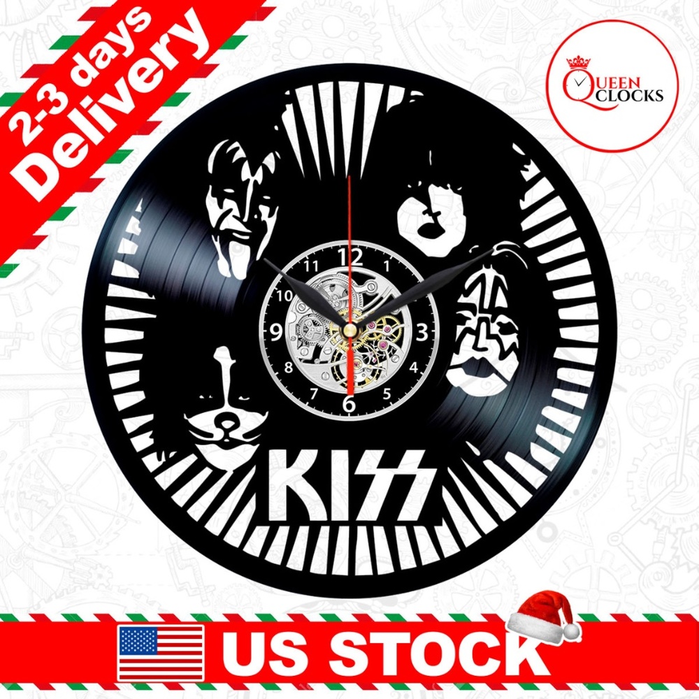 Kiss Vinyl Clock Band Ace Frehley Rock Decor Gifts